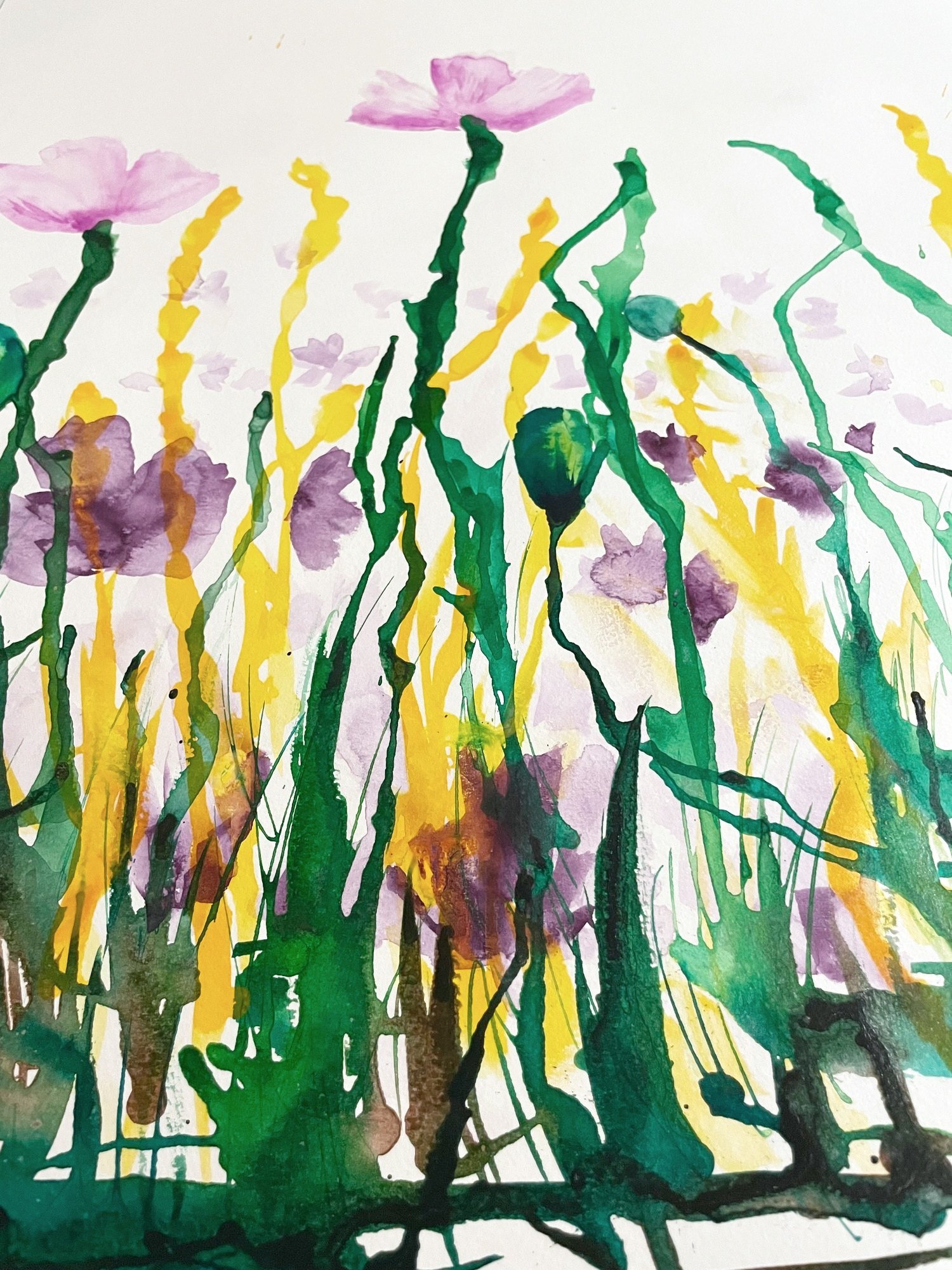   detail of new 18” x 24” watercolor    artwork for sale    by Elena Solano  